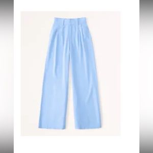 Tailored Linen-Blend Wide Leg Pant